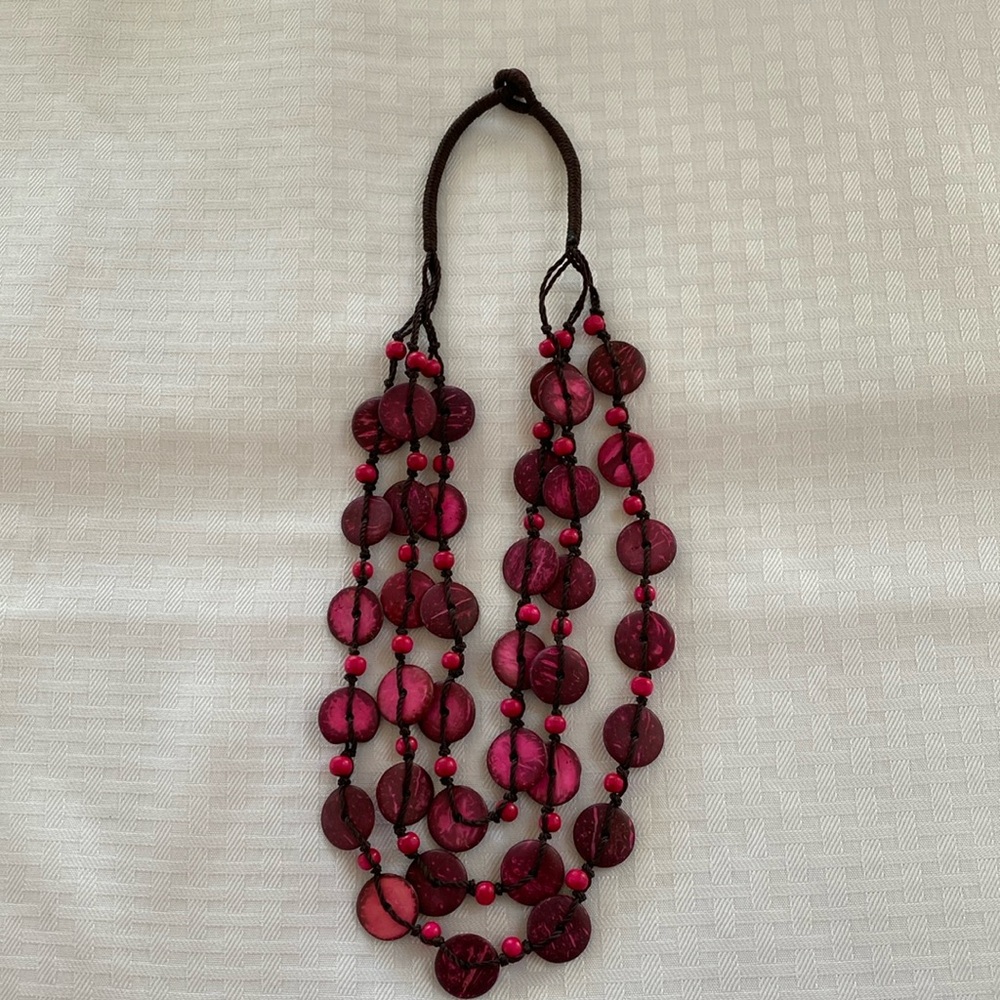 Wooden beaded necklace